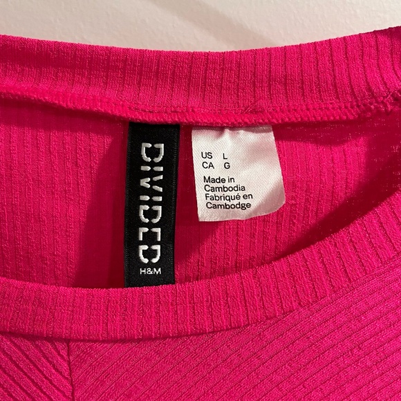 H&M neon pink long sleeve crop top - Picture 7 of 7